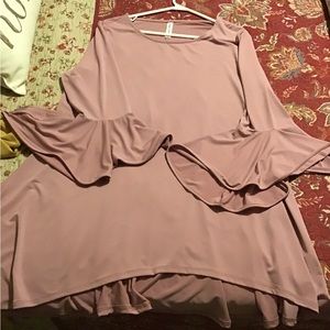 2 Zenana Outfitters tops - dusty pink and gold size XL